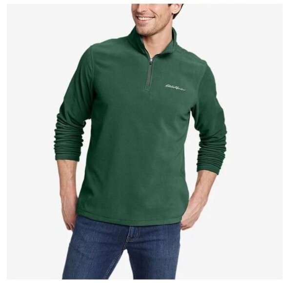 Eddie Bauer Quarter Zip Fleece Pullover L Gorpcore Alder Green Outdoor - Picture 1 of 5